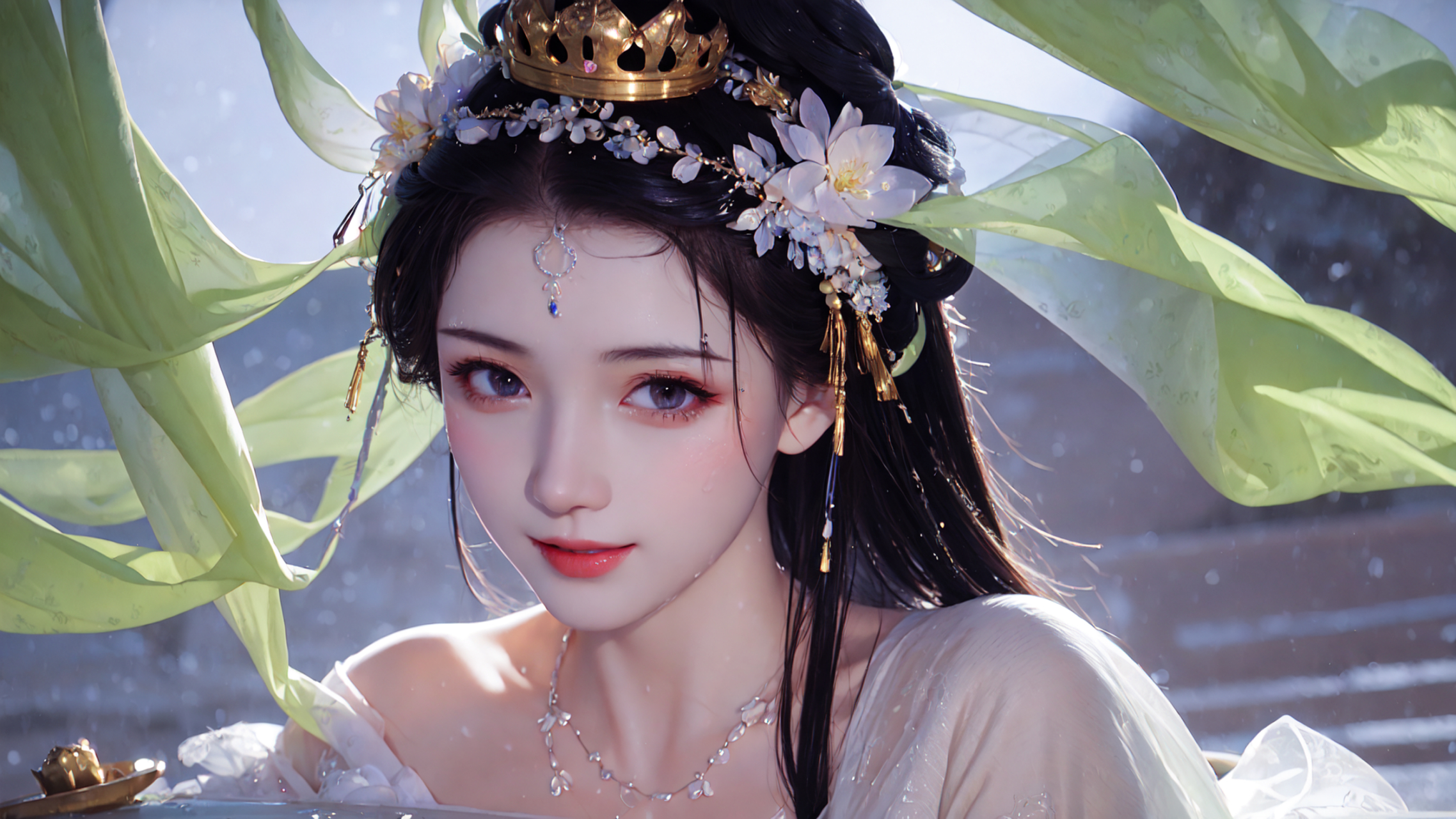 你和古风美女只差一把团扇# #红衣古风美女# #电脑壁纸# #电脑酌骀