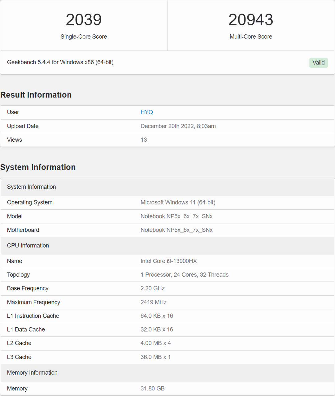 raptor lake-hx cpu 的最跑分已经出现在了 geekbench 上,从 i9-13900