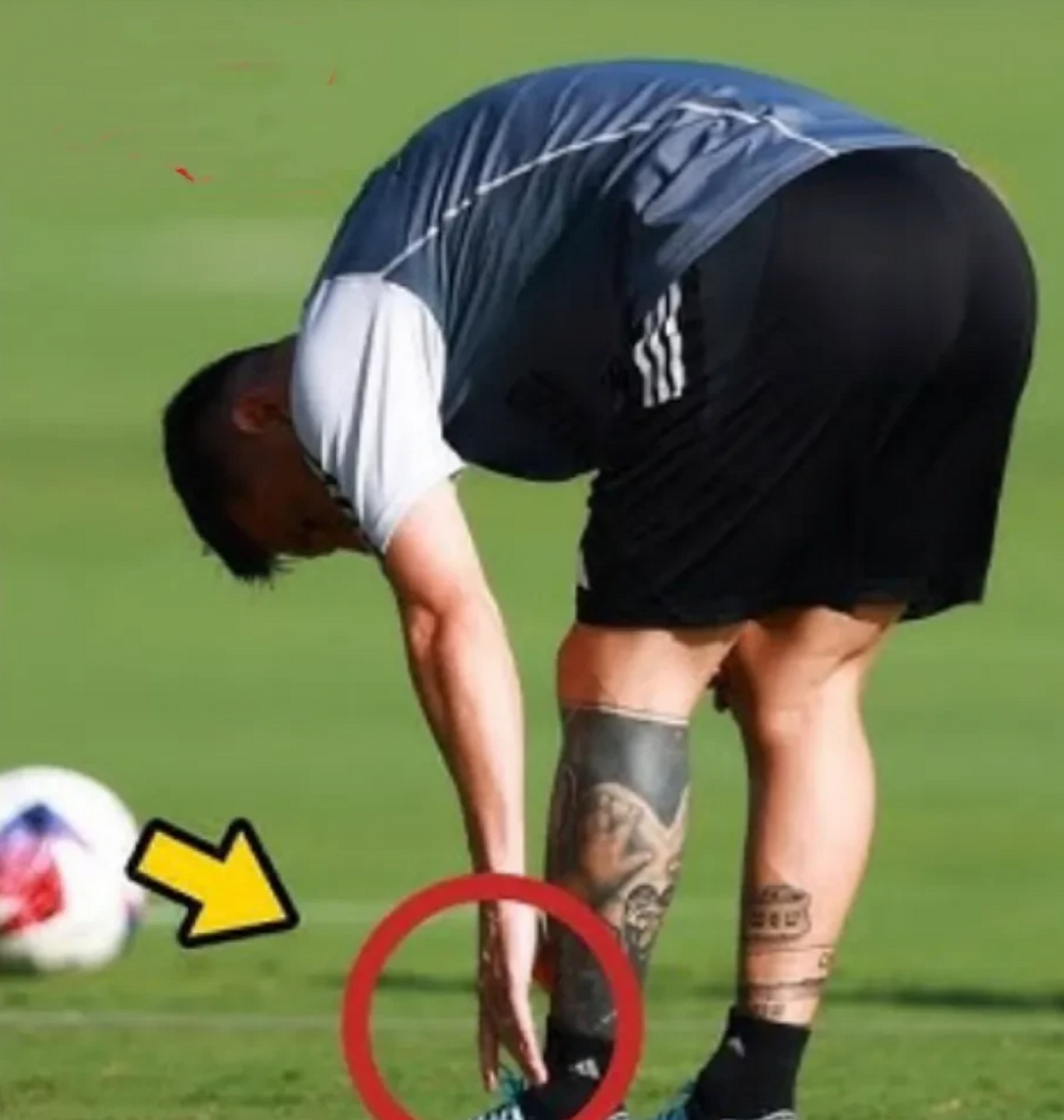 梅西对阵费城前,训练不慎扭到脚踝,一度表情痛苦!