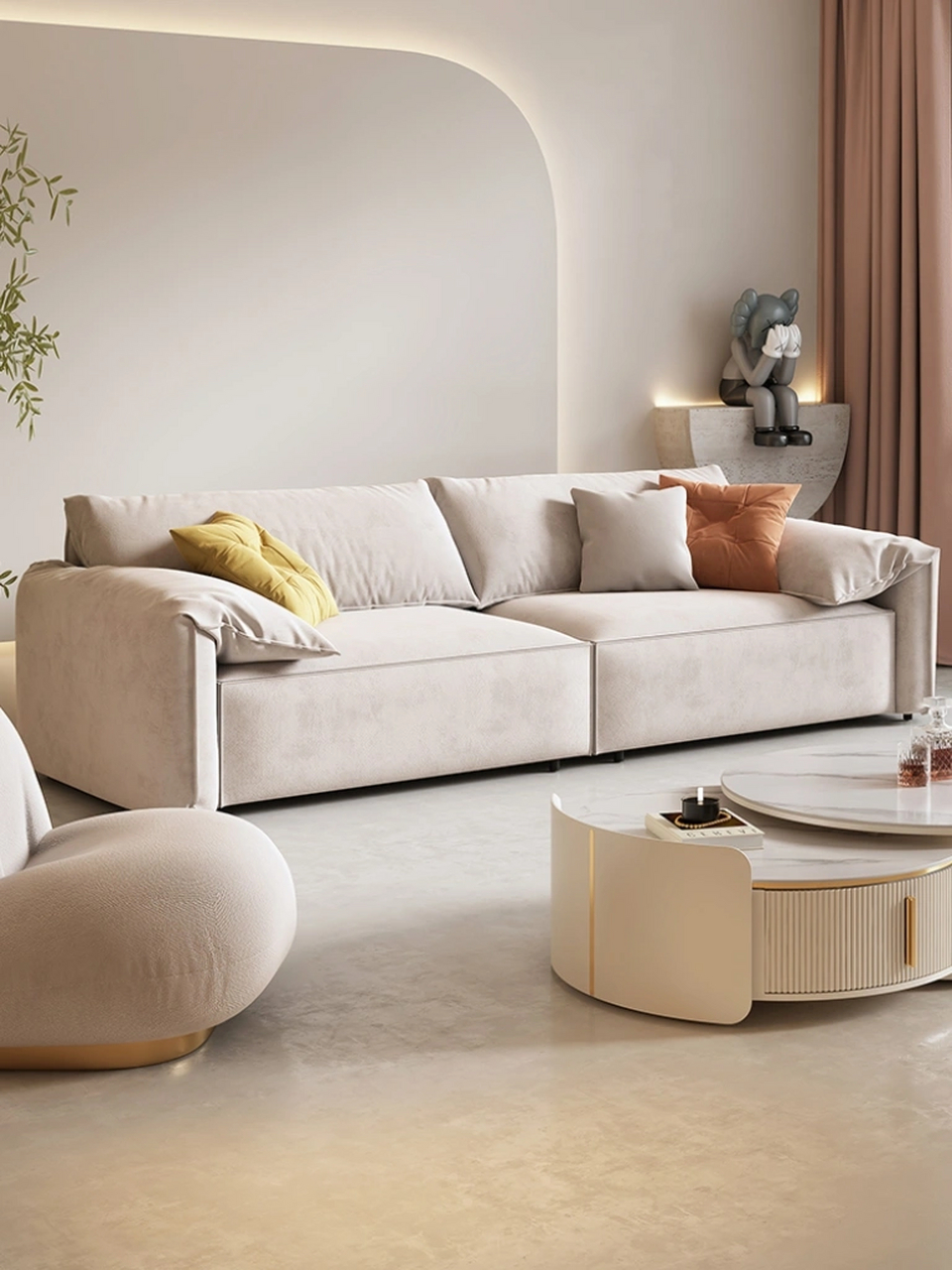 听我一句劝,小户型沙发选奶油色,百搭又高级 选择合适的奶油色沙 