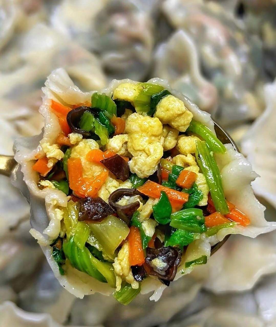 💥想告诉全世界…这个素馅水饺真的巨巨好吃皮薄馅足,鲜美多汁,真的