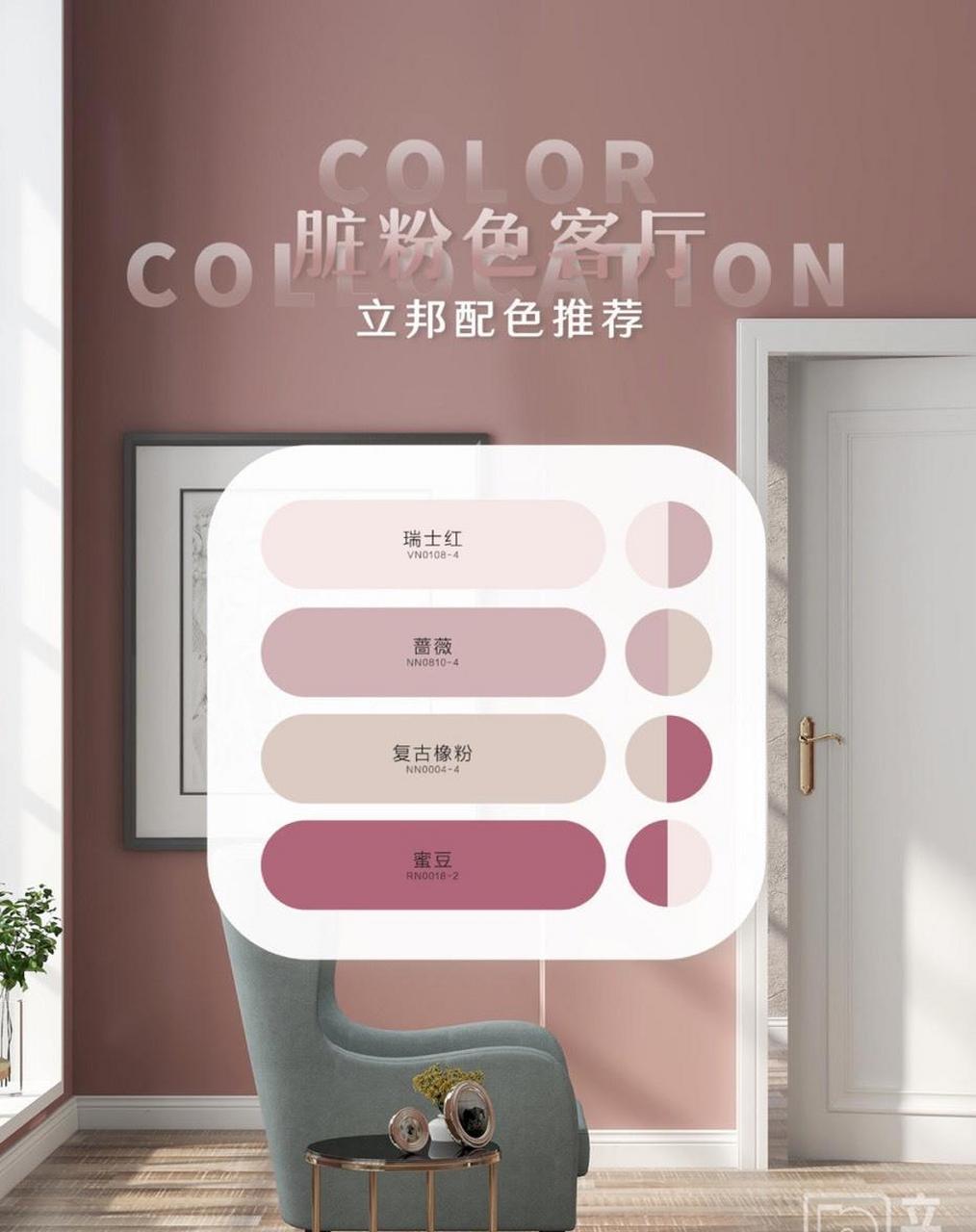 [照相机] 脏粉色客厅配色推荐 封面:nn0810-4蔷薇 图一:nn0004-4复古