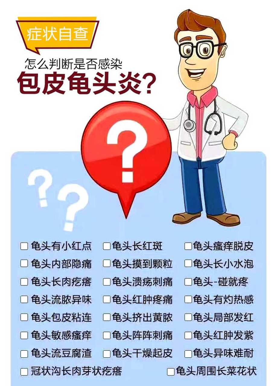 包皮龟头炎# #男性生殖#  该如何自查龟头炎?    1.