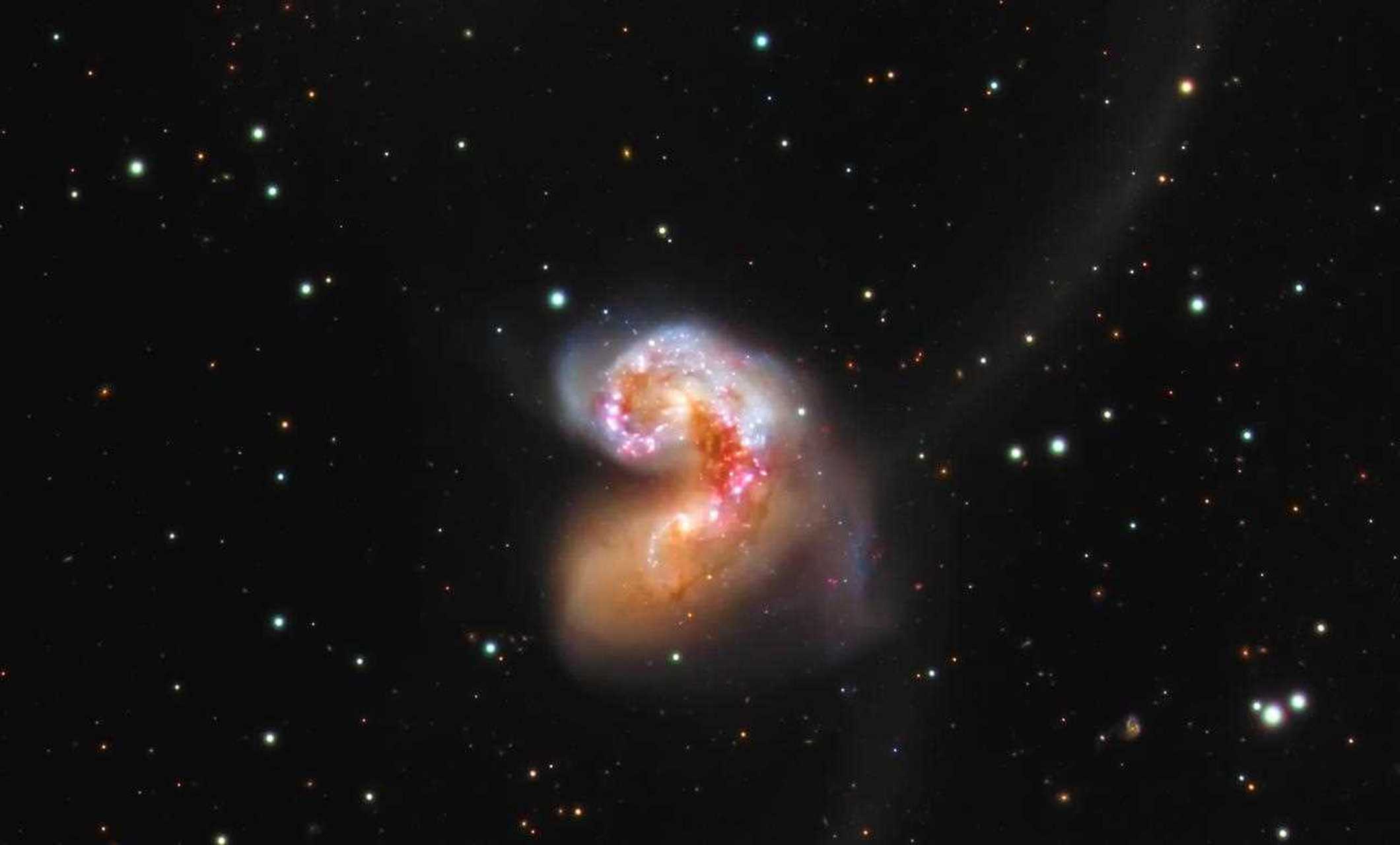 刚完成后期处理的触须星云,也称为ngc 4038/ngc 4039),是在乌鸦座的一