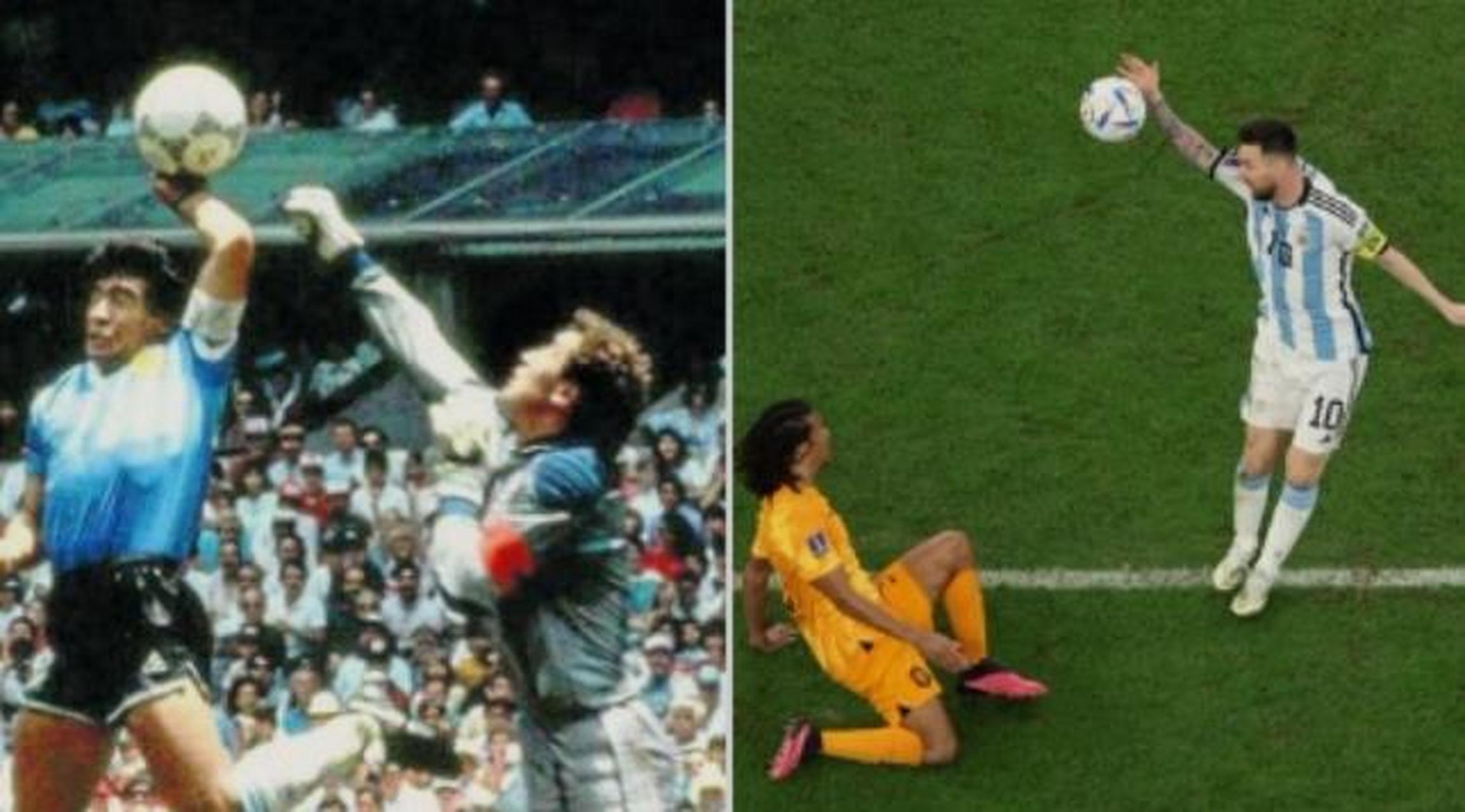 梅西手球却没给黄牌?网友:上帝之手2!因为他是梅西.