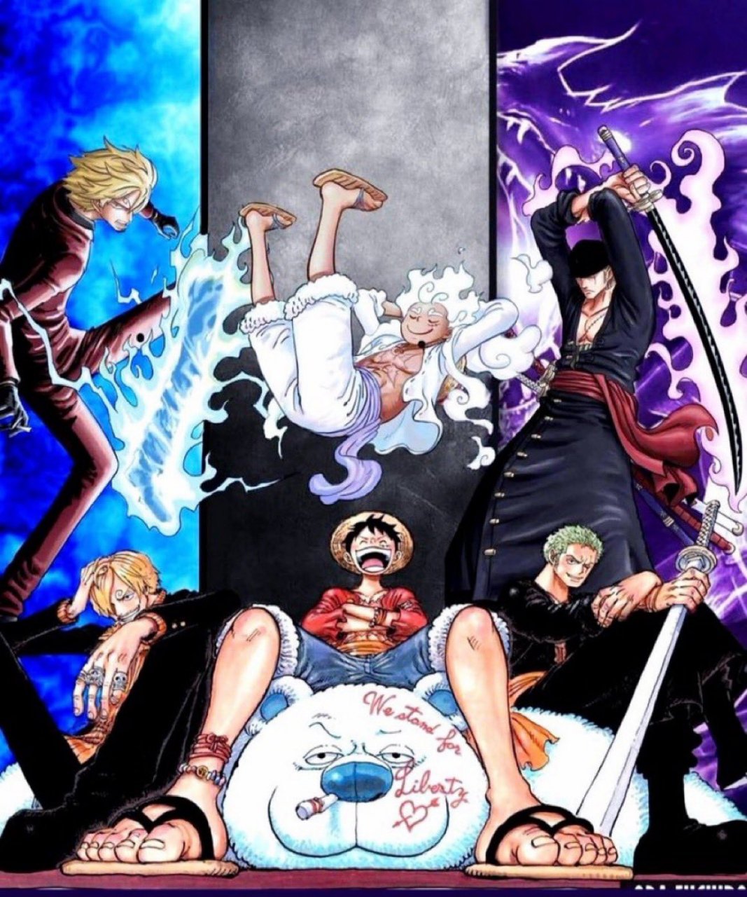 怪物三人组 船长开挂,绿藻头和山治呢?  #动漫海贼王