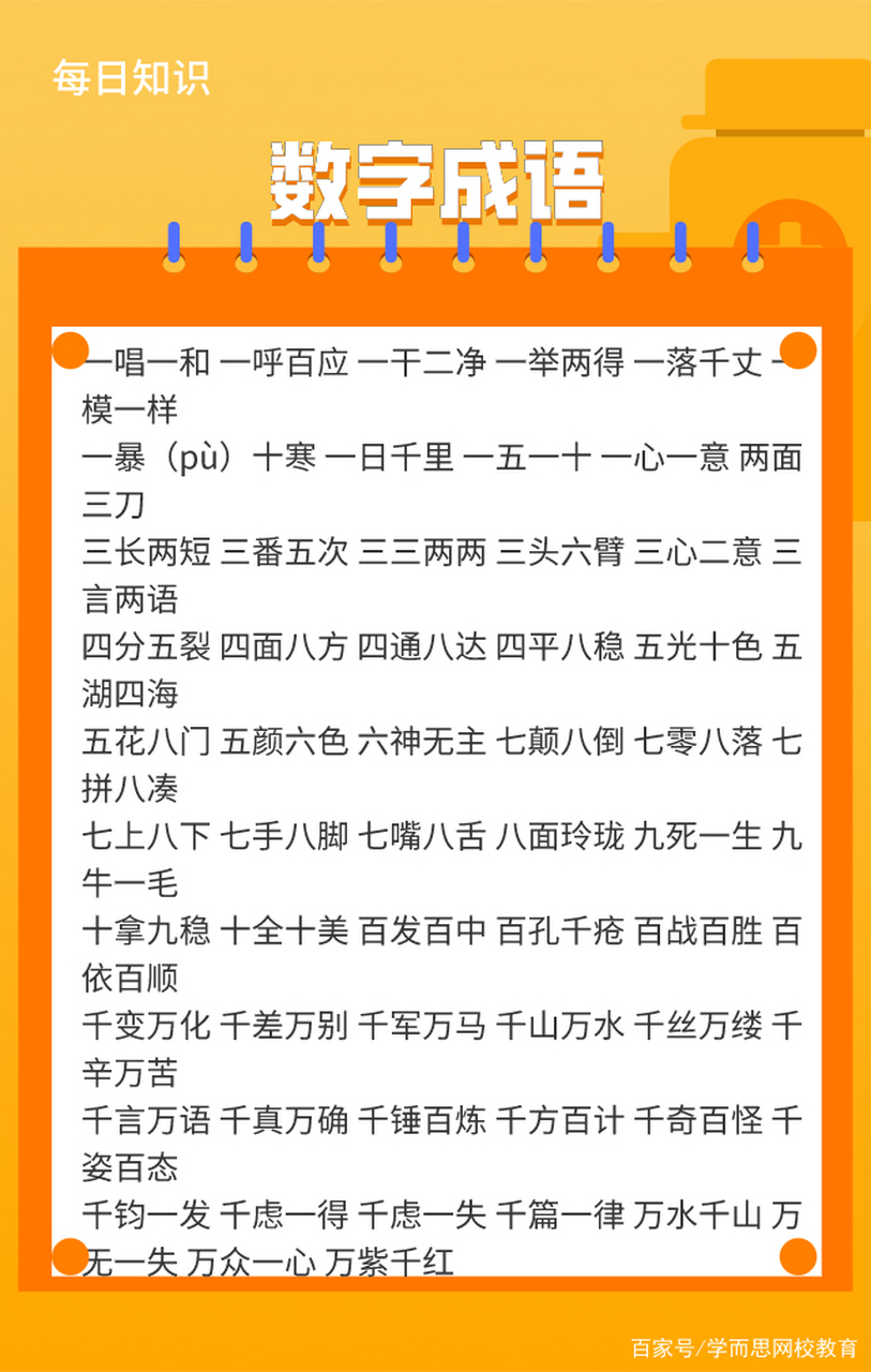 成語接龍#含有數字的成語,我想了這麼多?