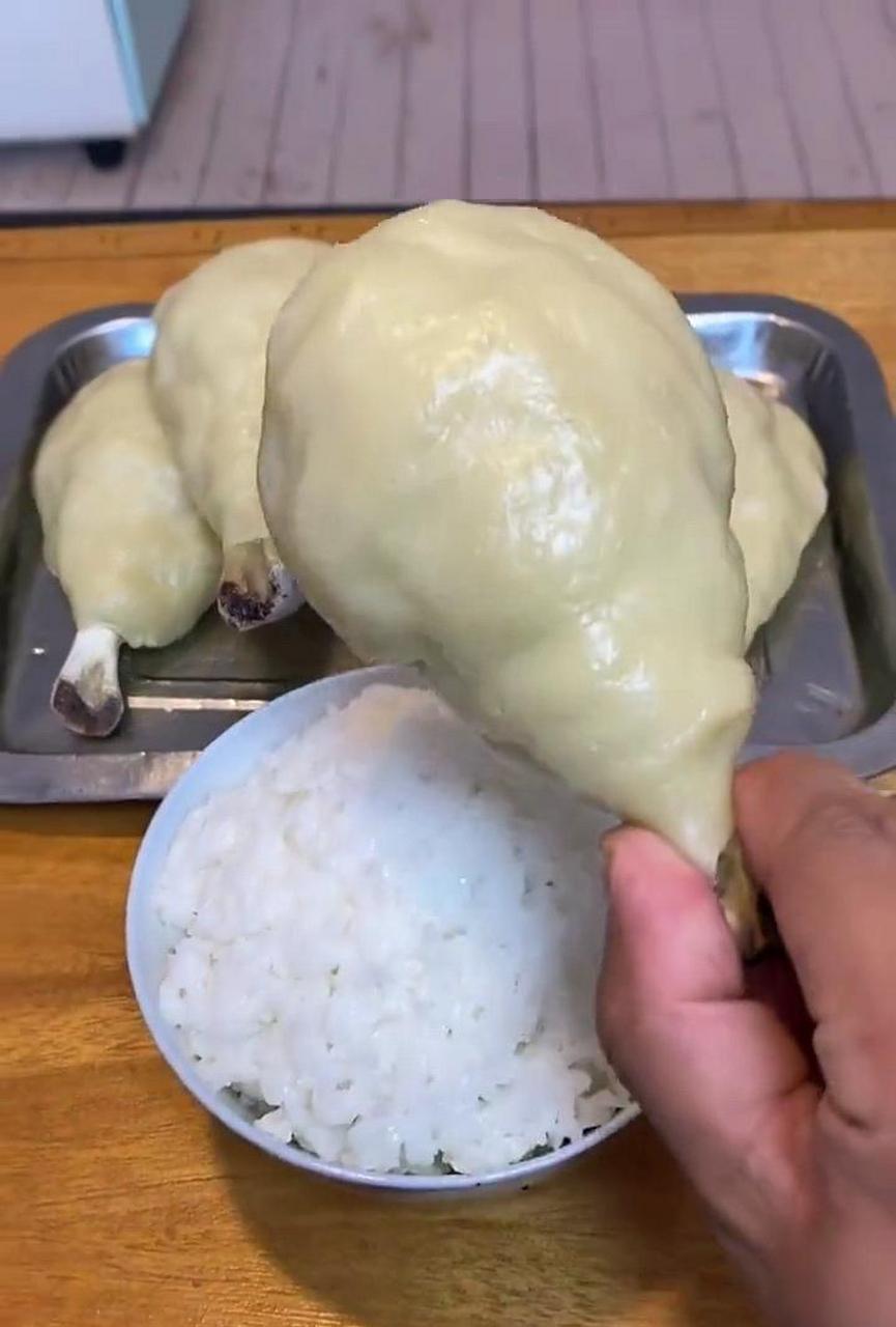 女朋友做的鸡腿饭,有她是我的福气. #搞笑趣味图