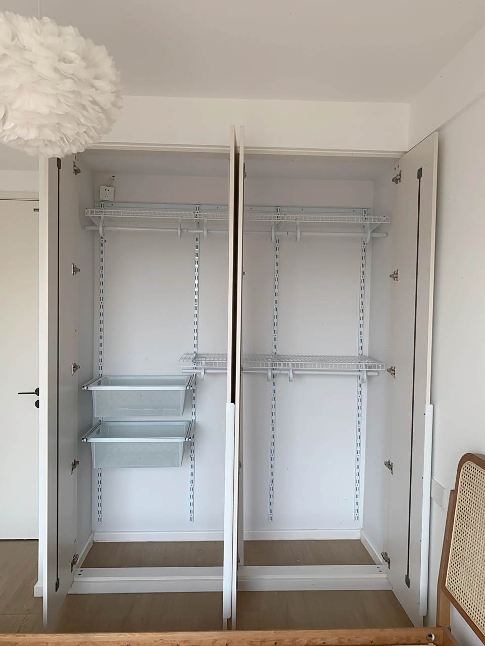 金属砌墙衣柜平开门安装完工    [樱花]附细节尺寸 一开始装修就想装