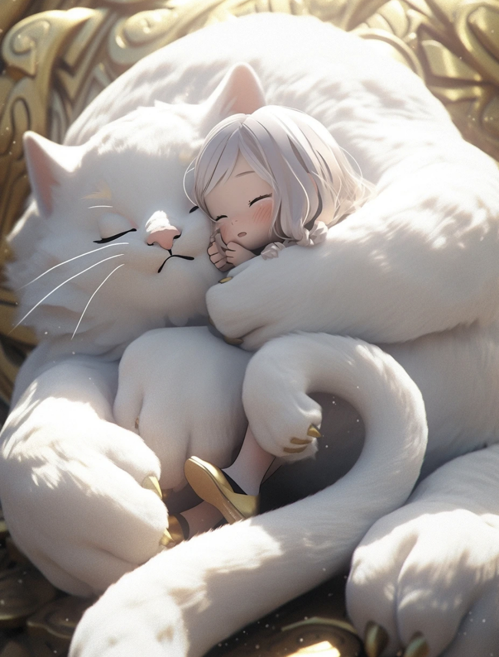 好温暖的怀抱啊!#ai插画# #动漫头像# 好可爱啊