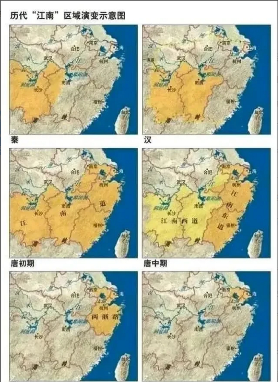 江西省因江南西道而得名,应该是属于江南吧!