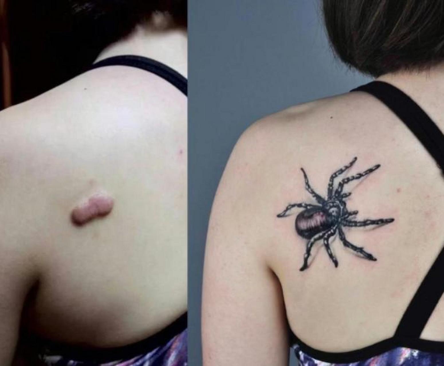 这种纹身还挺有创意的,可以把疤痕遮住