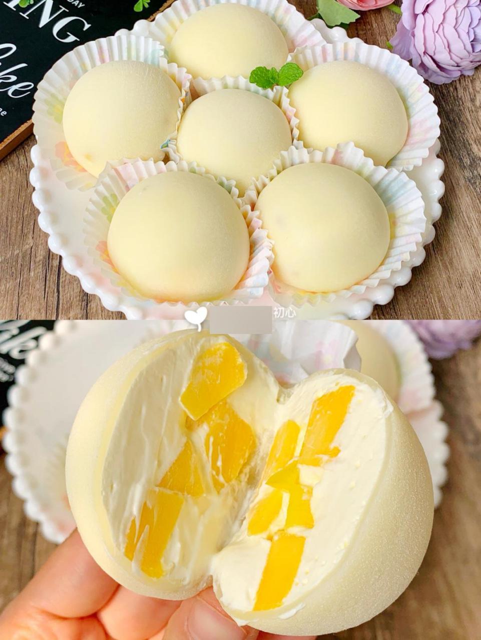 无需烤箱一次成功的芒果雪媚娘q弹软糯 今天分享的是芒果味的雪媚娘无