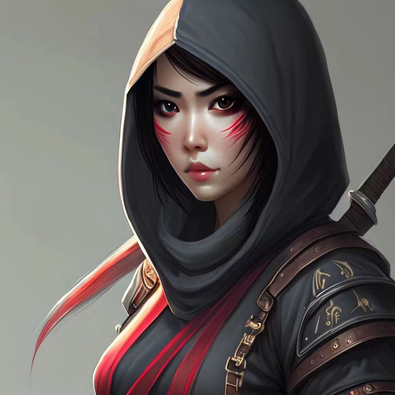 百度ai绘图黑科技# 萌萌哒的刺客少女