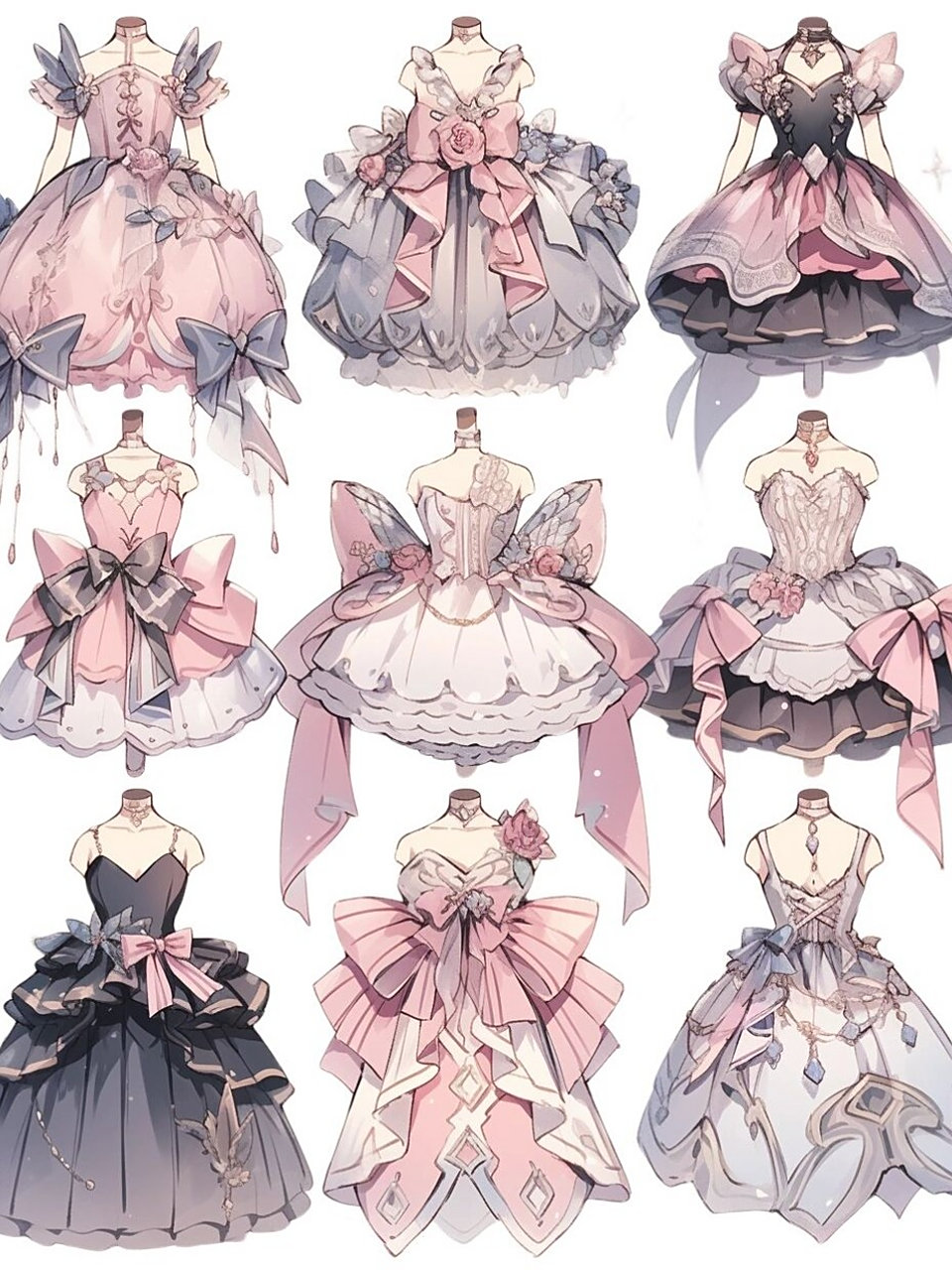 芭蕾舞礼服  oc服装设计婚纱手帐插画素材