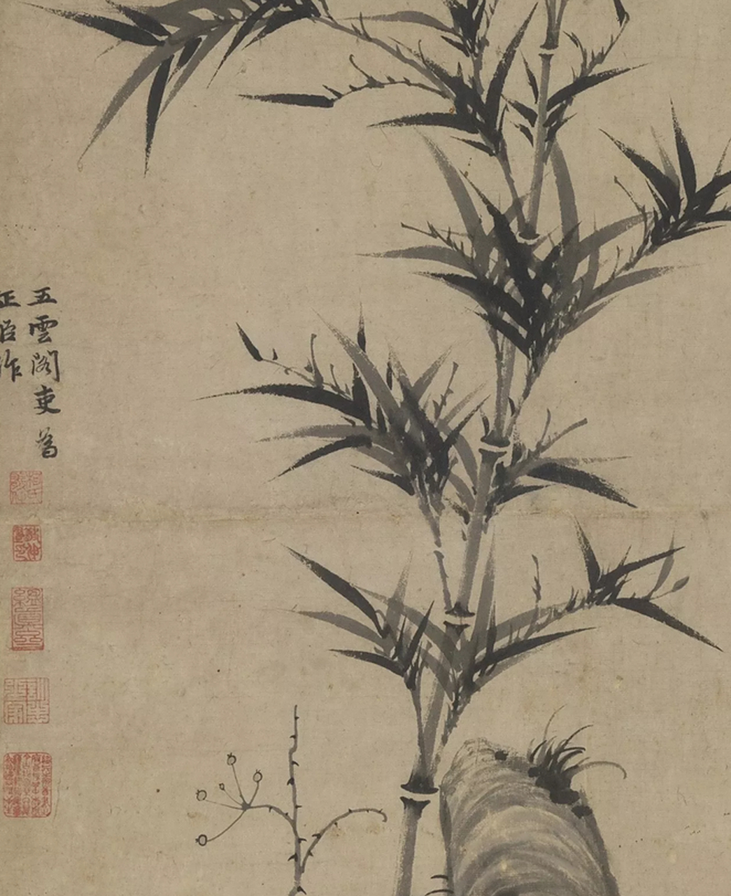 柯九思 |《晚香高节图》 元  纸本水墨 126.3cm×75.