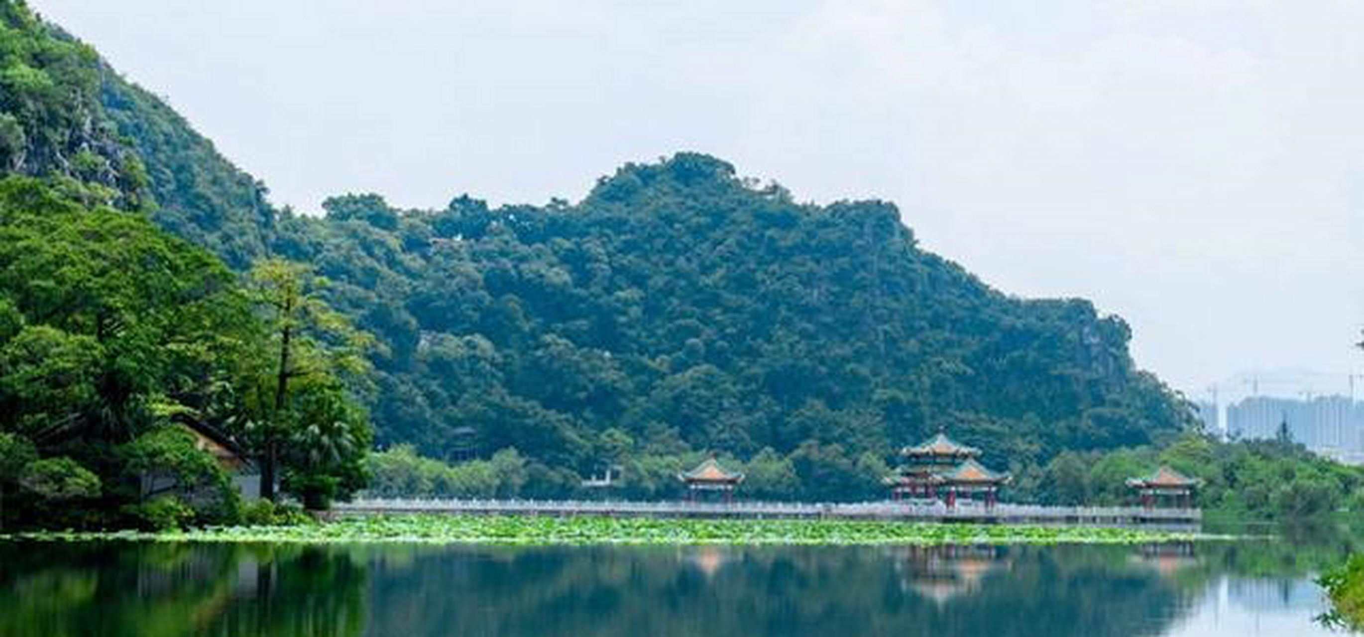 从七星岩东门广场进入景区,跨过七星岩大桥,紧接着就来到了阆风岩.