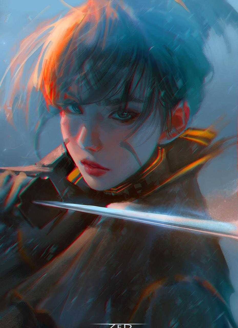 gif创作人# 越南插画师 zed 韵味十足的尖耳女性角色作品欣赏,4k8k