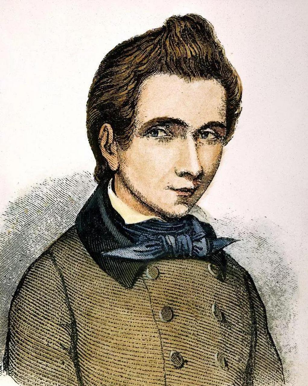 现代群论的创始人,法国数学家伽罗瓦(	1811年10月25日-1832年5月31日)