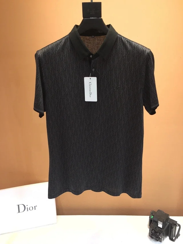 迪奥男装休闲简约黑色t 恤宽松舒适圆领短袖