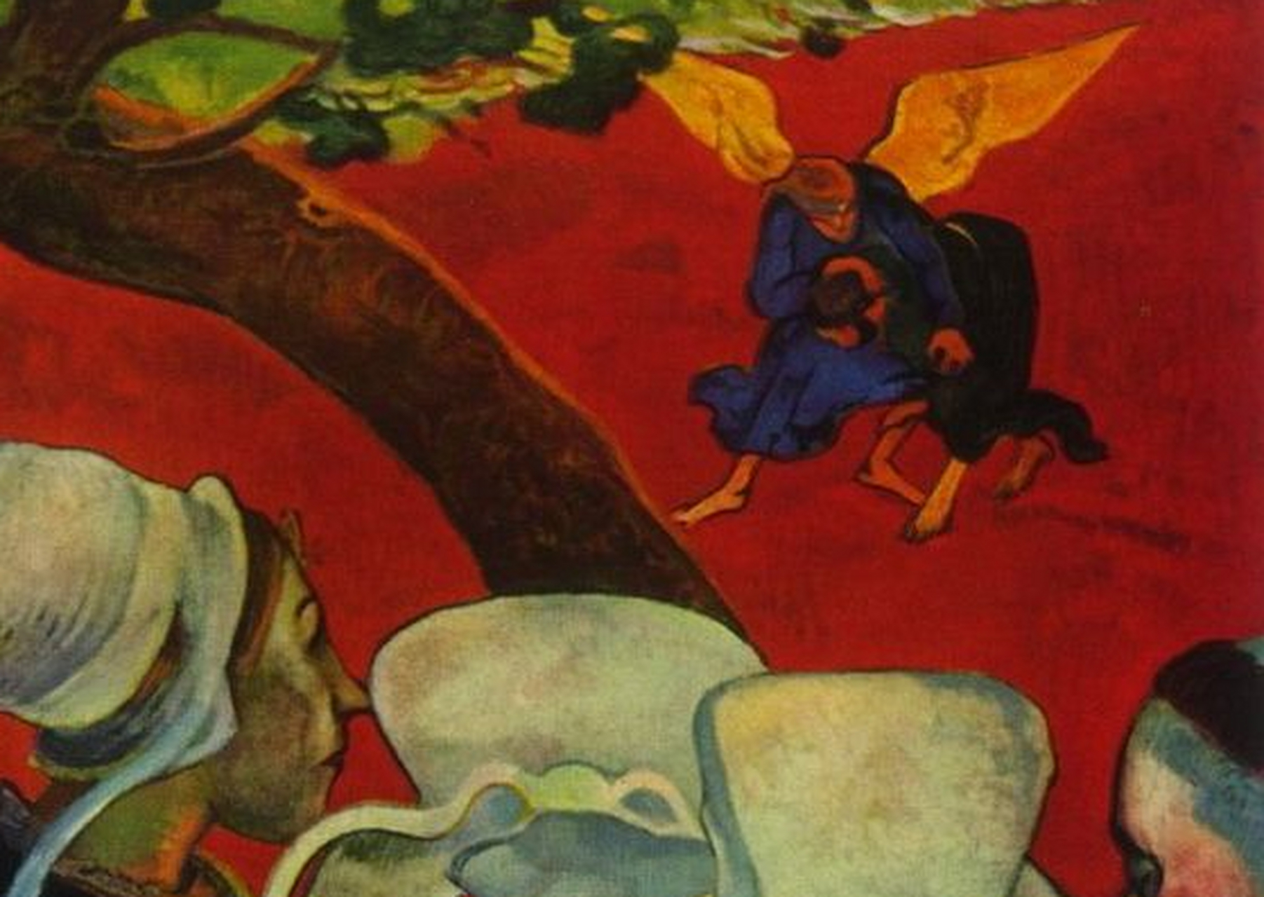 高更作品《布道后的幻觉》 《布道后的幻象》,又称《雅各与天使搏斗》