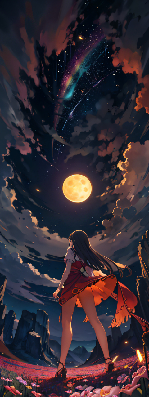 在宁静的夜晚,许下美好心愿#夜空# #动漫美图