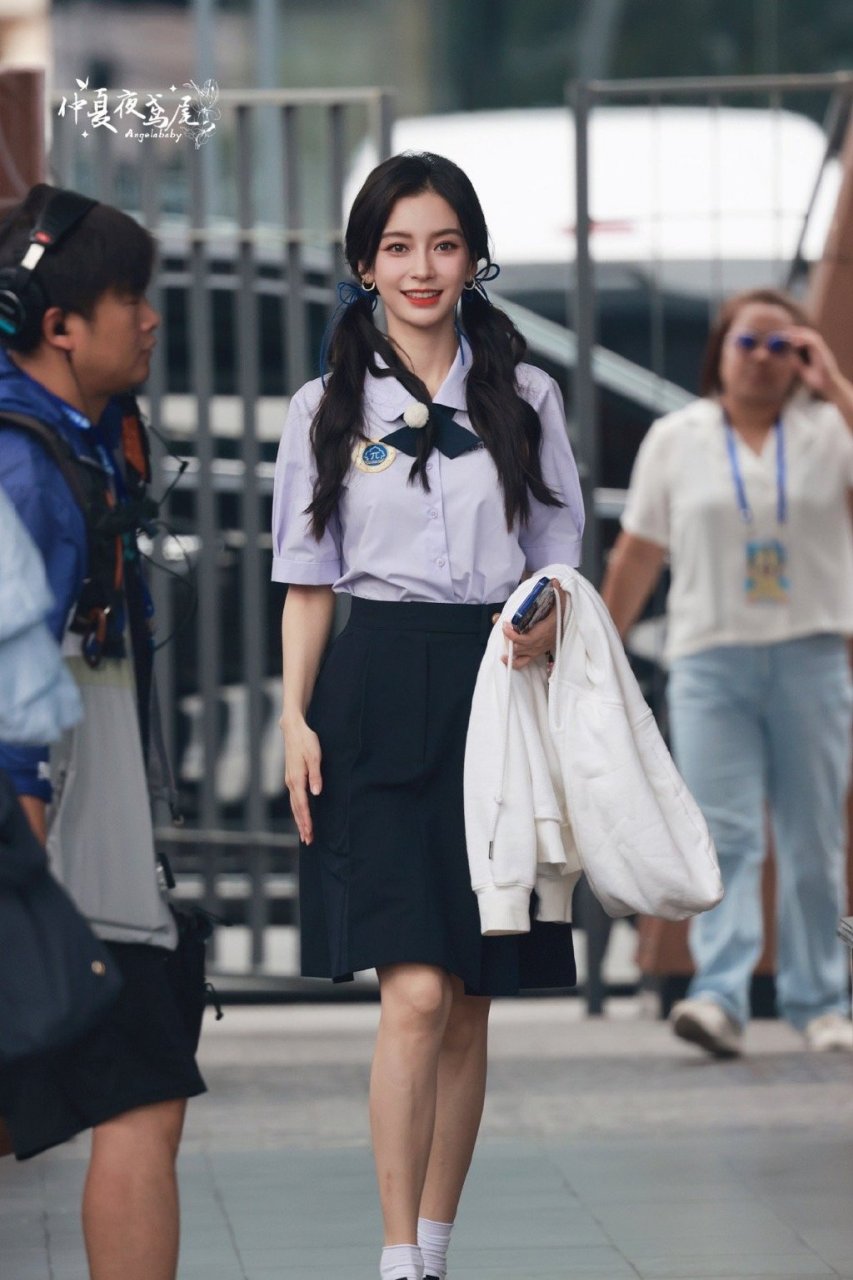 angelababy奔跑吧双马尾造型也太美了吧,是清纯美丽的学姐没错了.