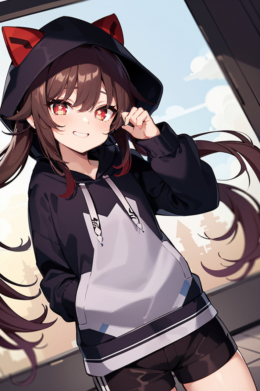 身穿猫耳服的胡桃[期待][滑稽]  #胡桃# #二次元美图