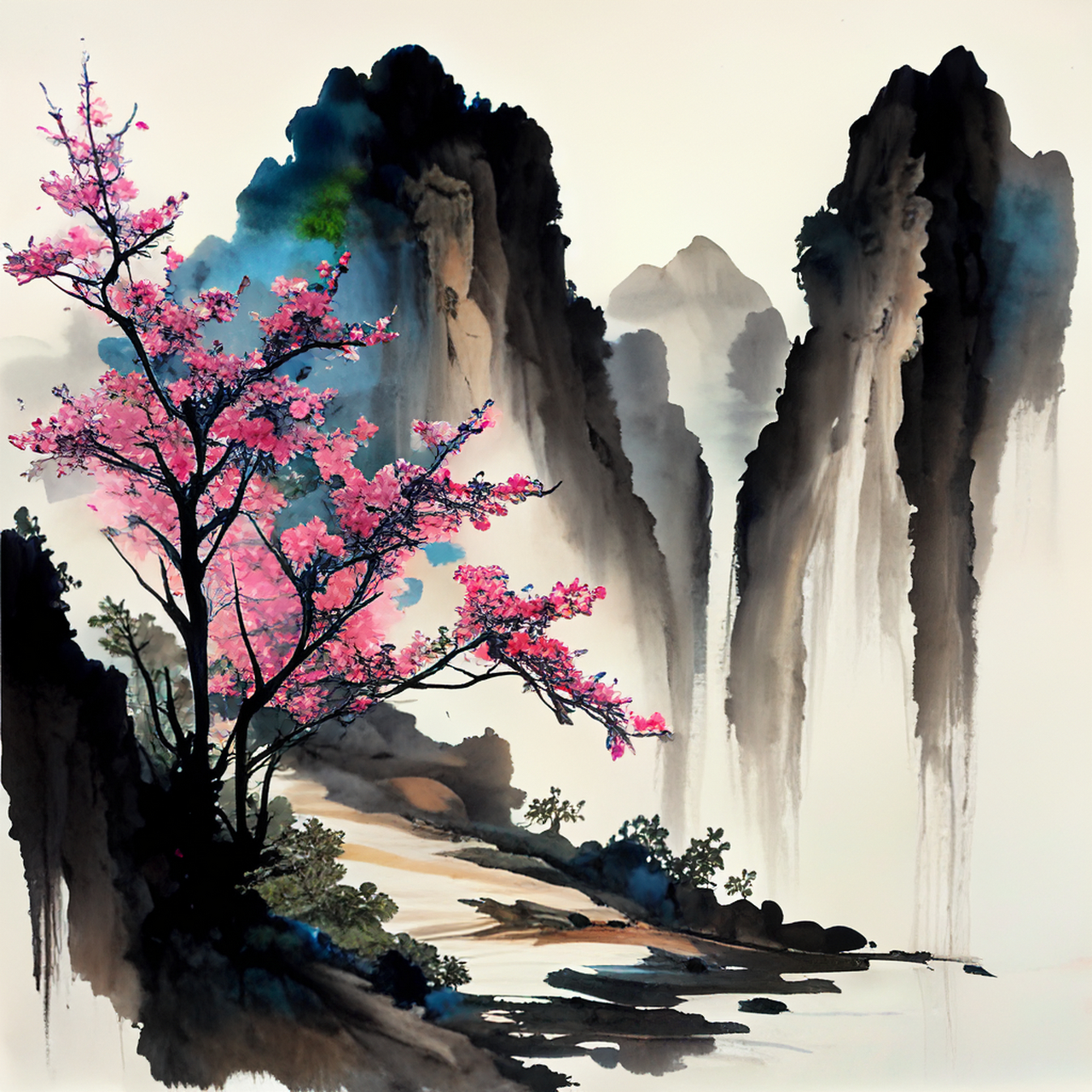 百度ai绘图黑科技#壁纸,微视图,古风绘画,中国风,描绘古诗词,古典 ..