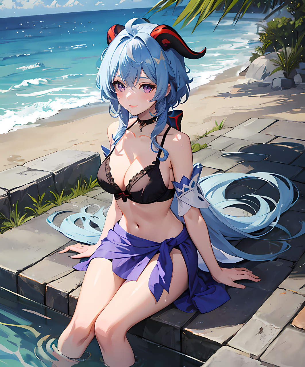 泳装的甘雨太哇塞了 #原神甘雨# #二次元美图#