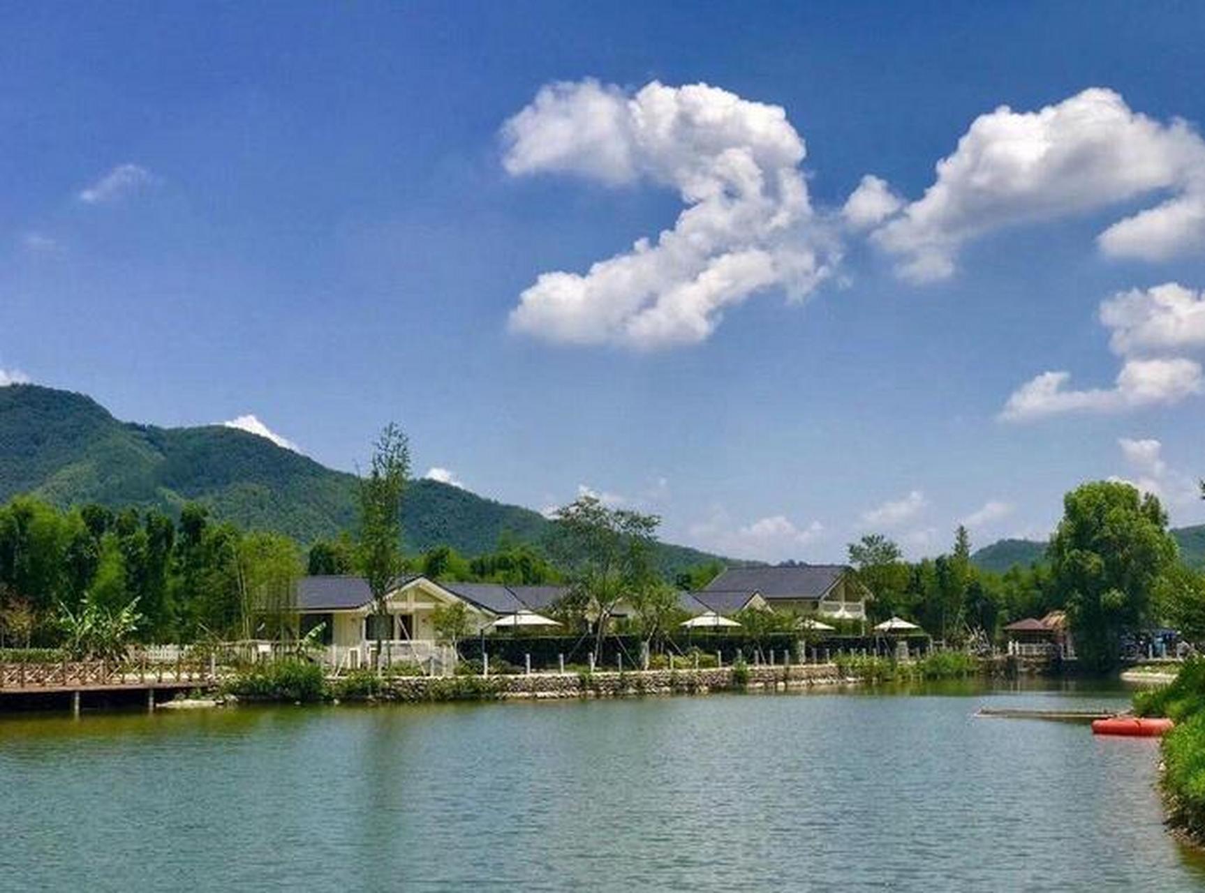 我来到了美丽的安吉章村,这里充满了文化气息和美丽的风景.