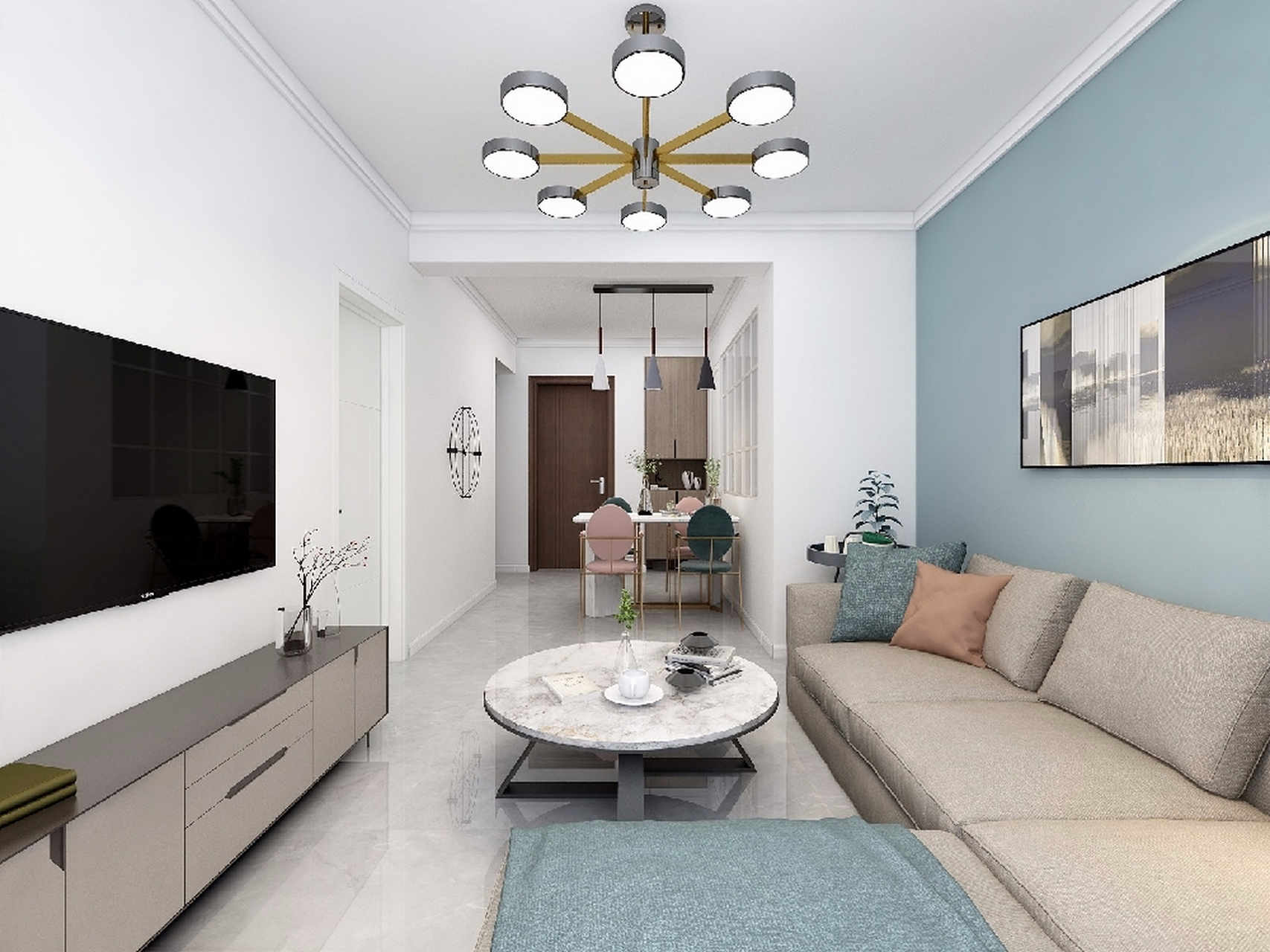 旧房翻新3万钱图片效果, 虽简单但不失大气!