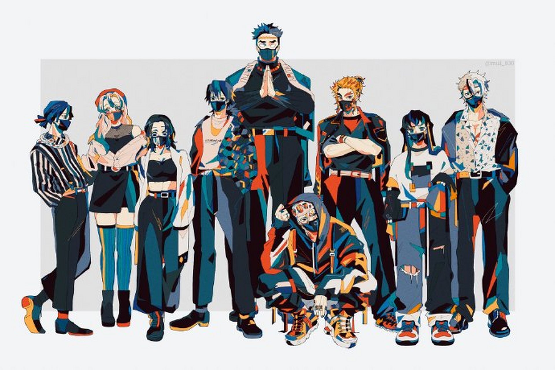 鬼灭之刃# 现代装出街 的鬼杀队和主角团,全员好帅!