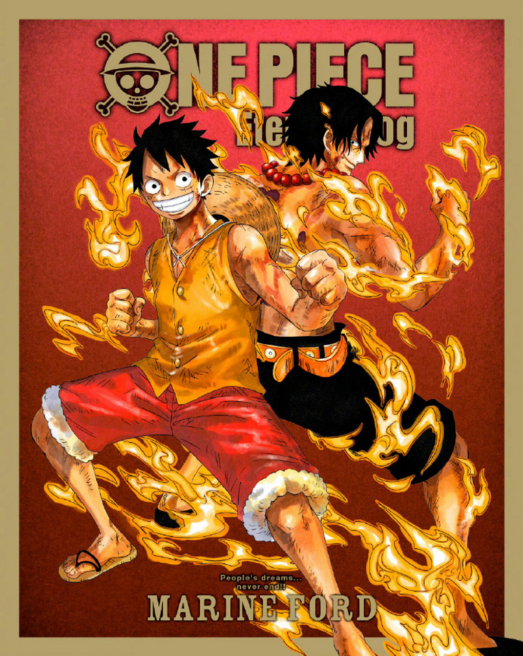 海贼王 封面视觉图:路飞&艾斯 676767 #经典动漫