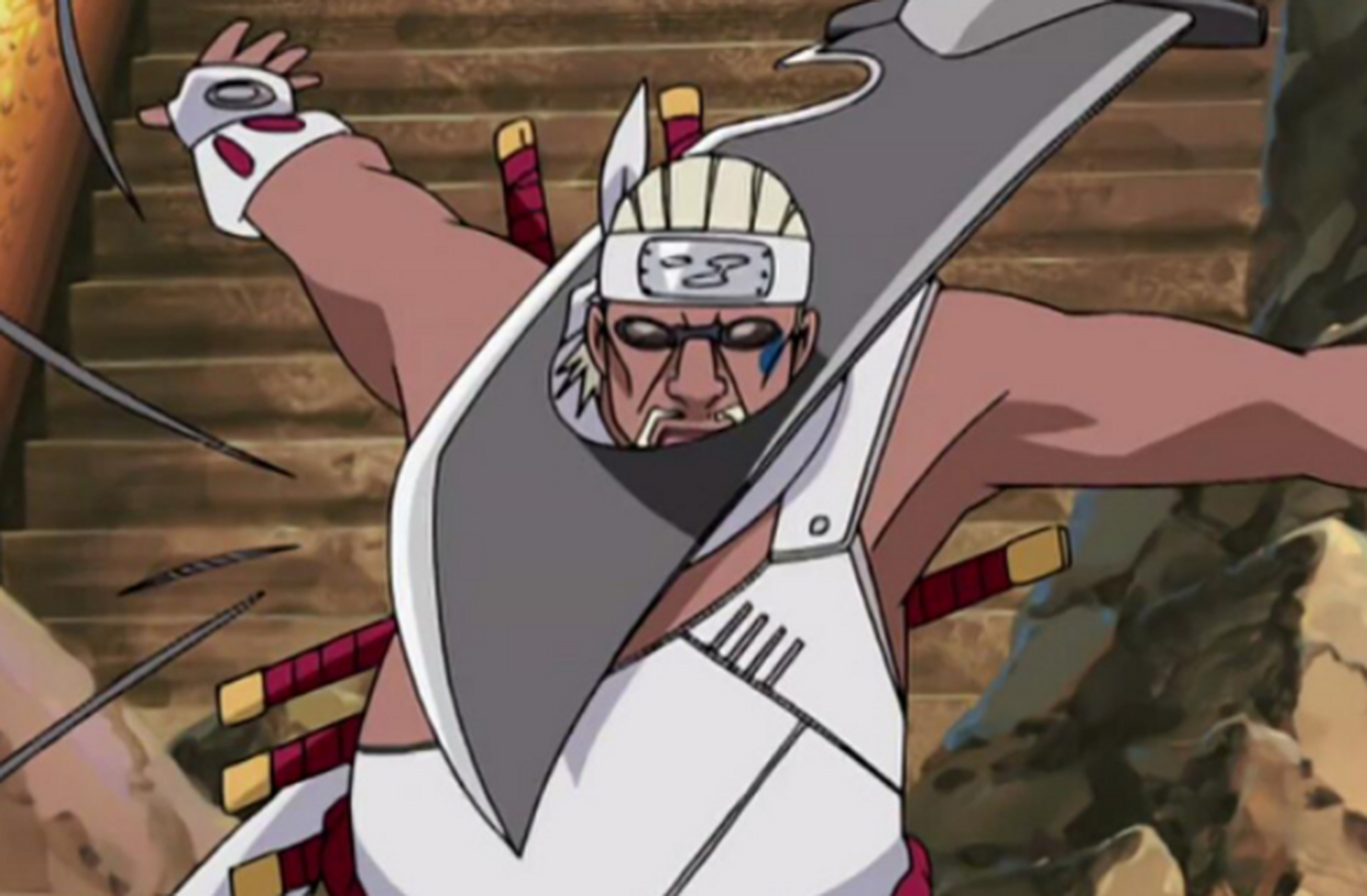 虽然是敌人的武器,但是奇拉比马上就熟练操作起来,奇拉比先是用斩首