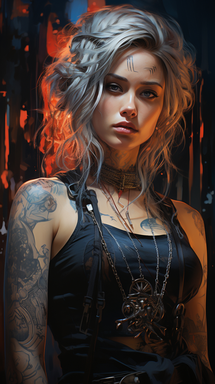 手机壁纸# #赛博朋克# #帅气小姐姐# #美女# 坚定意志迎挑战,谱写