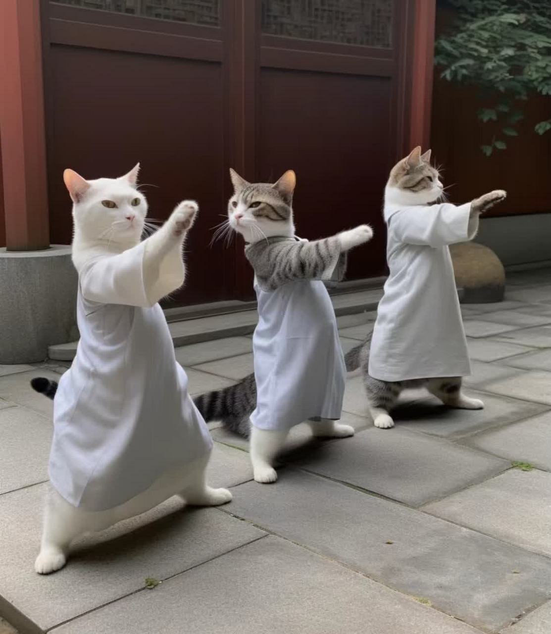 小猫现在练功了,还是好好的![大笑][大笑]#搞笑