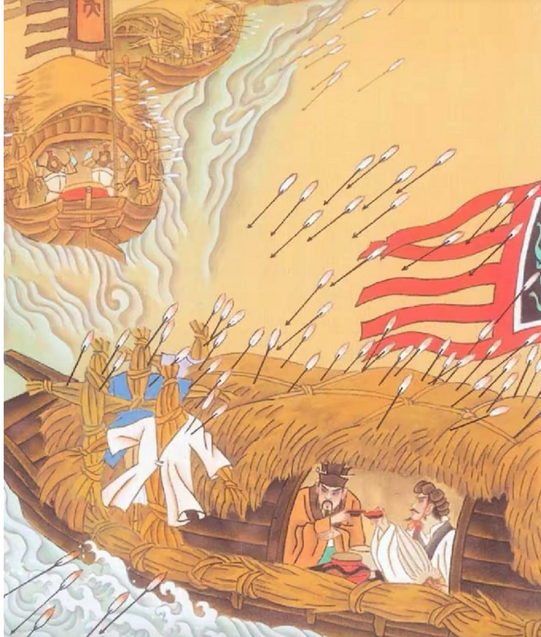 一直想不通,草船借箭,为啥曹操不射火箭呢?