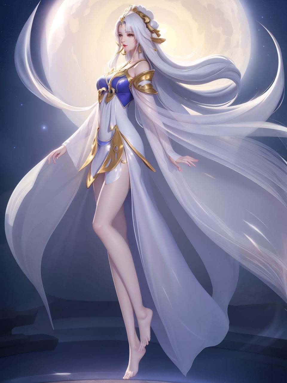 《王者荣耀》性感丰满漂亮,大白腿,这就是"嫦娥",怪不得,猪八戒喜欢她