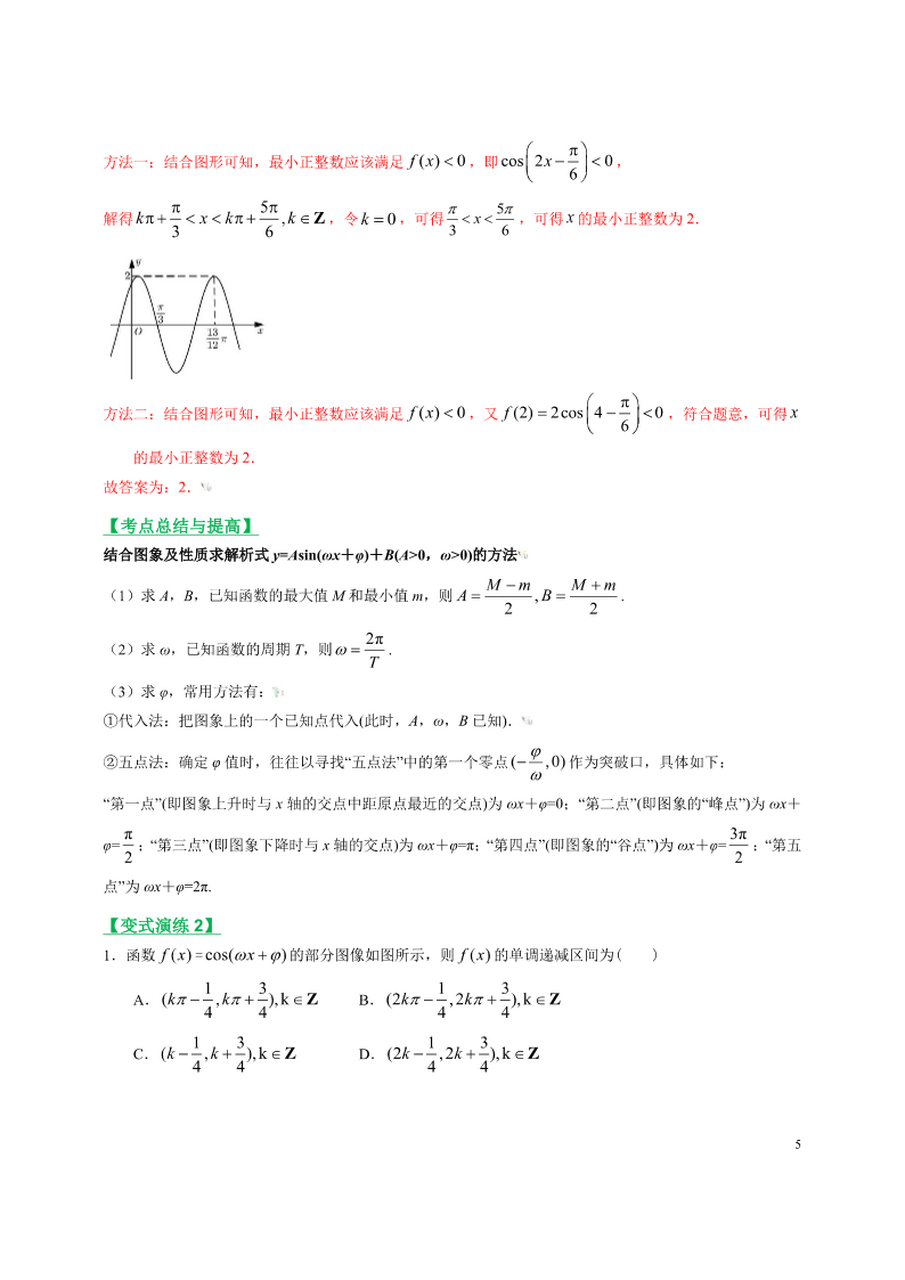 三角函数图像变换规律图片