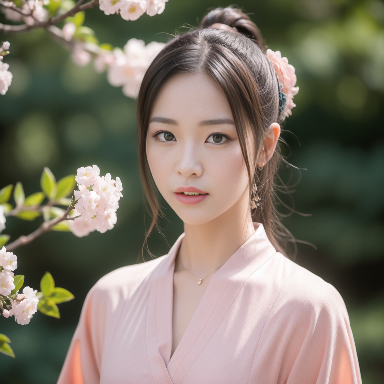 照片中的美女神态自若,散发着淡淡的香气,你闻到了么?#ai绘画