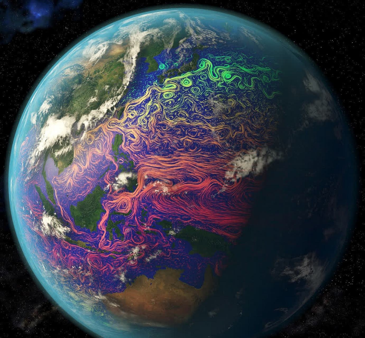 西太平洋洋流分布图(艺术图)
