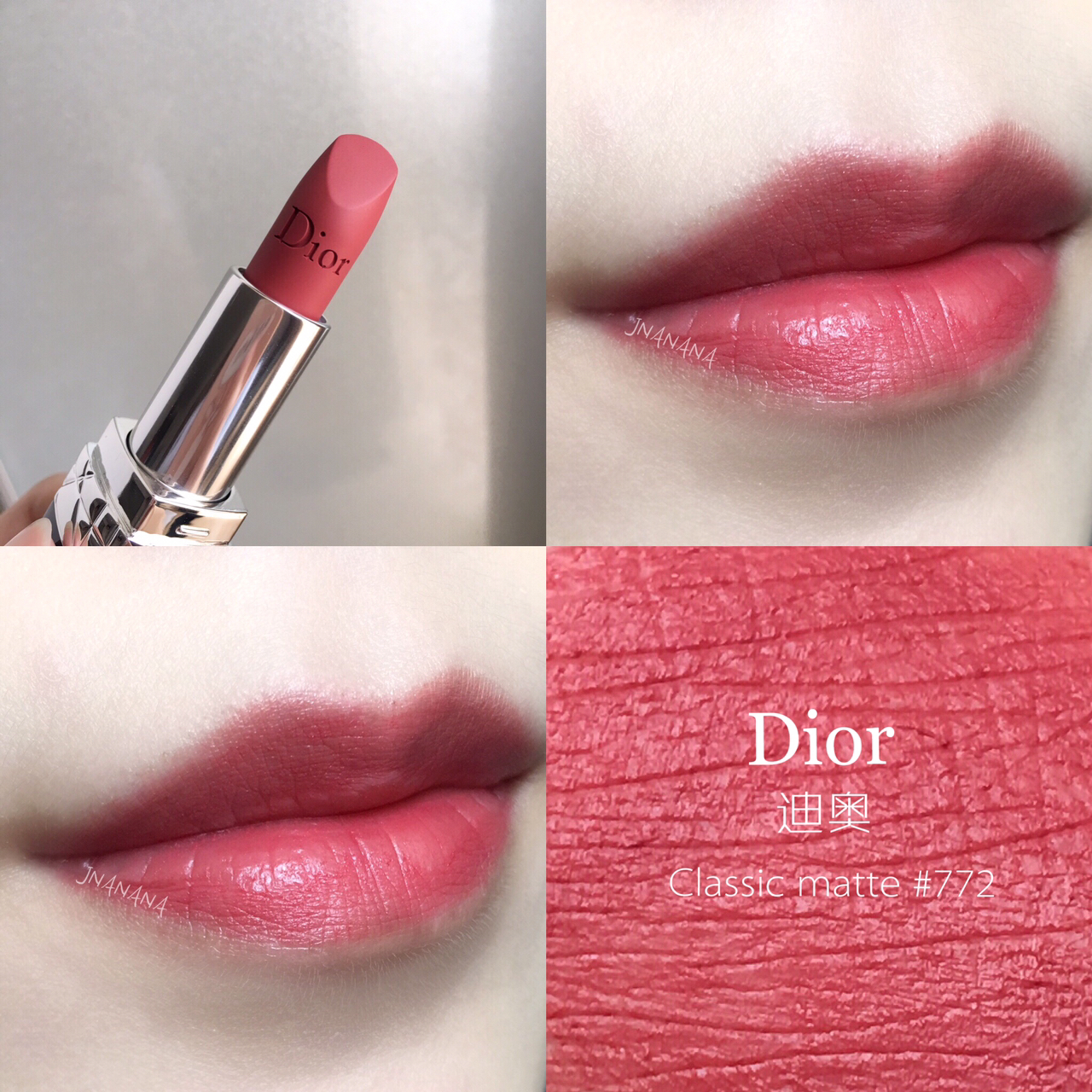 dior迪奥772 烈艳蓝金唇膏哑光系列  最近迷上豆沙色～来一支迪奥烈艳