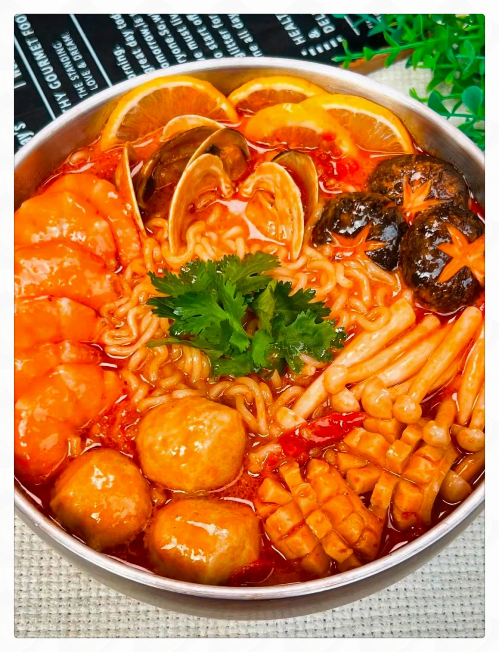 冬阴功海鲜面  不想吃饭的时候,我给你们推荐一个只需要10分钟就能