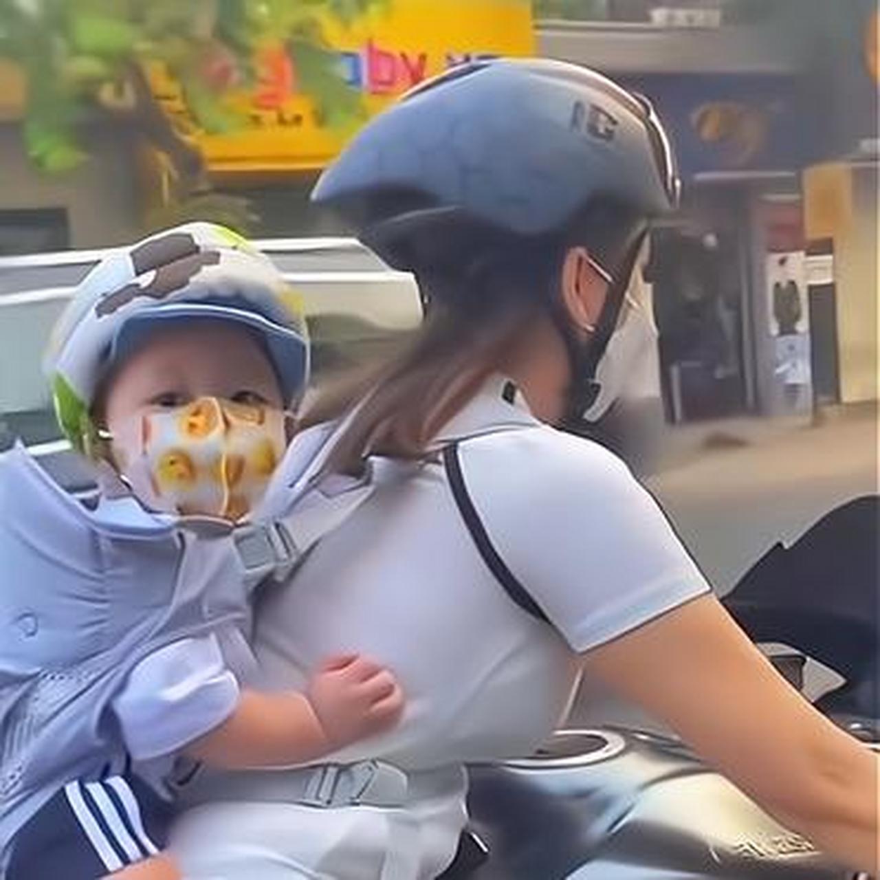 哇塞!爱玩机车的带娃妈妈,看起来真的超酷的耶!