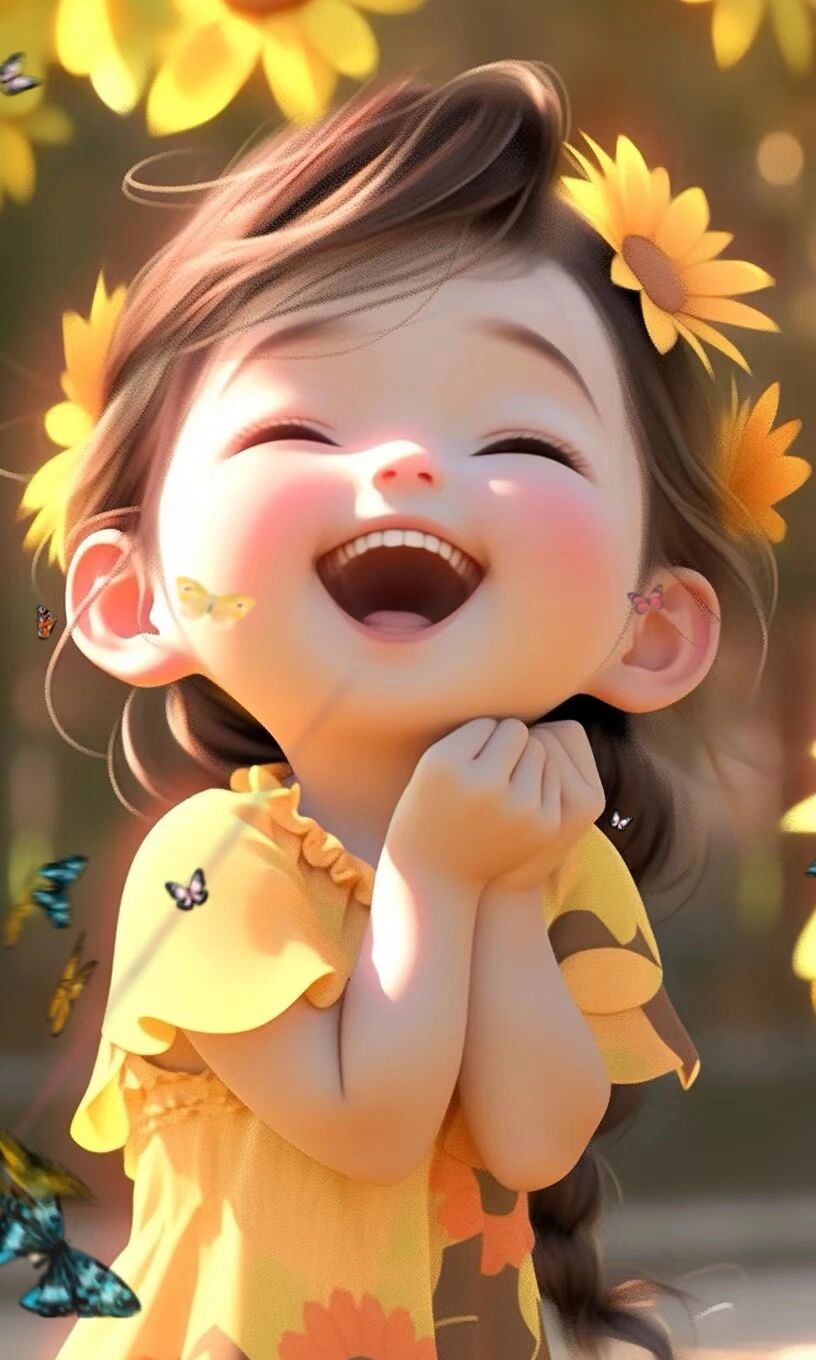 爱笑小女孩 治愈系笑容 可爱的笑容 心动的笑容