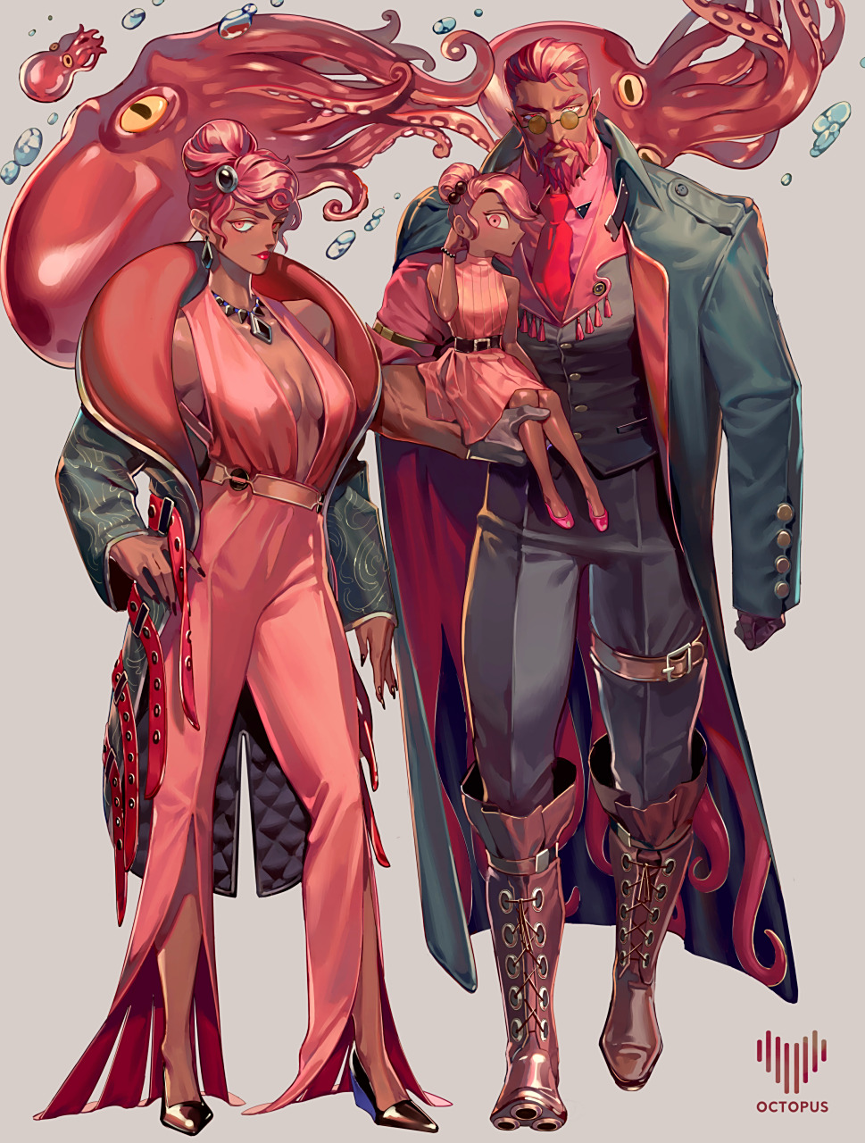 海洋生物亲子拟人化twitter:reisei_zero(上野 綺士)