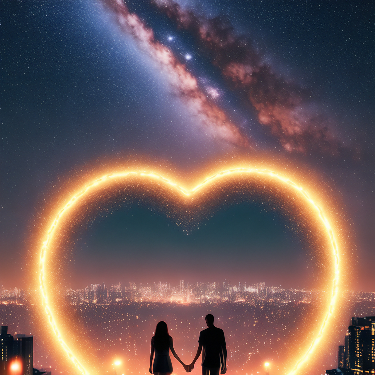 手牵手,心贴心, 在此享受温馨寻. 夜已深,情绪涟漪, 贪恋此刻时光催.