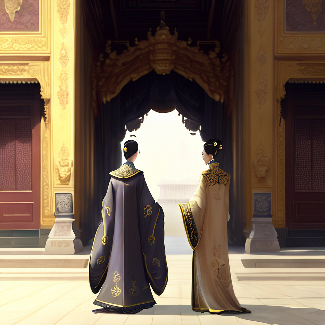 宫车岁千两,未省谒帷幨.中国风,优美,淡雅#百度ai绘图黑科技