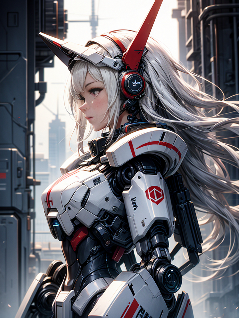 机甲美少女#二次元机甲少女美图分享# #机甲少女# #ai绘画二次元